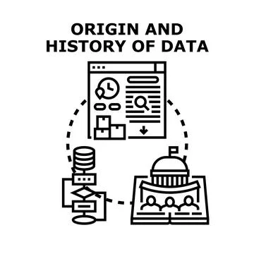 Data origin and history concept illustrating processing and storage Stock Illustration