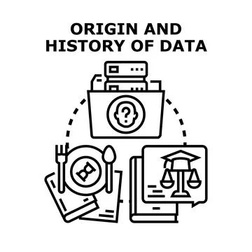 Data origin and history researching concept vector 库存插图