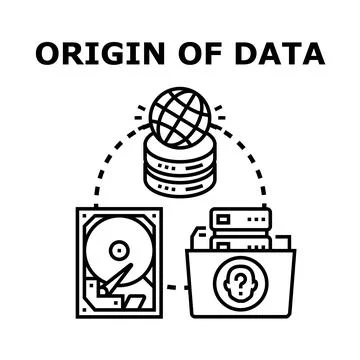Data origin concept vector icon illustration Stock Illustration