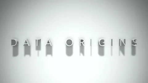 Data origins 3D title animation white text on a white background Stock Footage 299429455