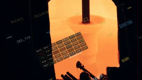 Data overlay appearing probe moving and numeric readouts updating for control Stock Footage 332468069