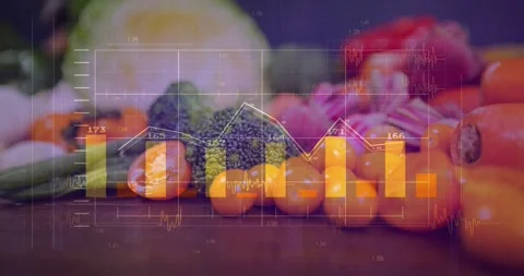 Data overlay fading in, animating over board, bars and lines pulsing, labels Stock Footage 321319017