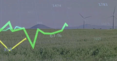 Data overlays appearing on plain, color lines fluctuating and numbers pulsing, Stock Footage 328507752