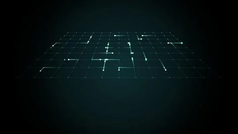 Data packets racing through a network grid, Glacier, 4K illustration Stock Illustration