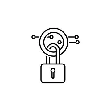 Data, padlock icon. Element of technological data icon for mobile concept and Stock Illustration