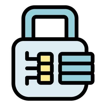 Data padlock protecting digital information with encryption technology 스톡 일러스트