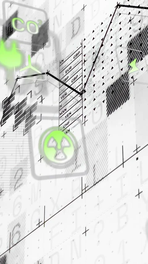 Data panel animating on load, tracing black line and tilting currency table, Stock Footage 332747923