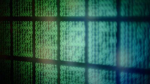 Data panel displaying blocks of Binary code number digits. digital informatio 写真素材