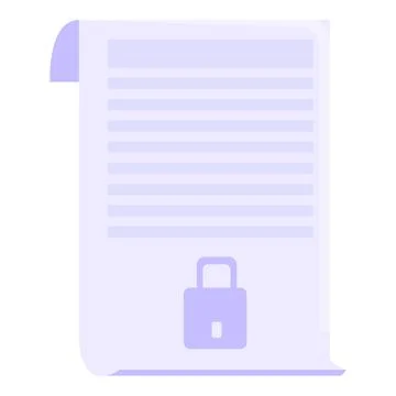 Data paper icon cartoon vector. Safe protect Stock Illustration