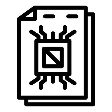 Data paper storage icon, outline style Stock Illustration