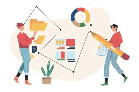 Data Pattern Recognition and Strategic Planning Illustration Stock Illustration