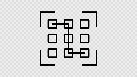 Data Pattern Recognition Icon Animation Drawing Effect 4K Transparent Background Stock Footage 325829574