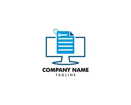 Data PC Computer Logo Design Template Stock Illustration