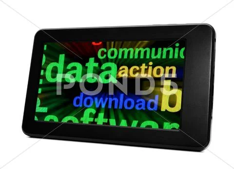 Data on pc tablet Stock Illustration