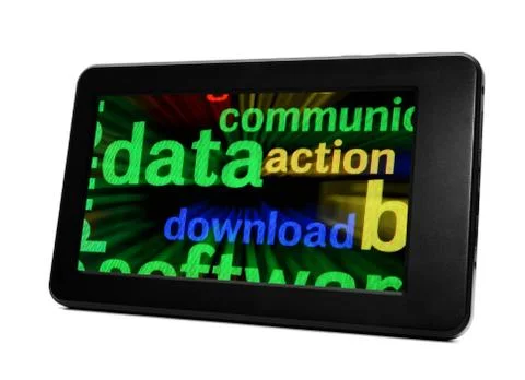 Data on pc tablet Stock Illustration