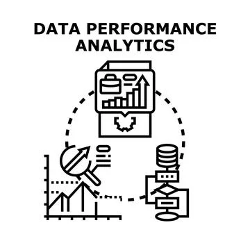Data performance analytics business process optimization concept Stock Illustration