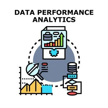 Data performance analytics business process optimization concept Stock Illustration