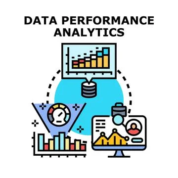 Data performance analyzing business process illustration イラスト素材