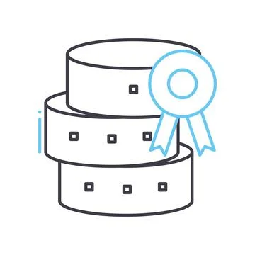 Data performance line icon, outline symbol, vector illustration, concept sign Illustrazione stock