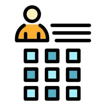 Data personal information icon color outline vector Stock Illustration