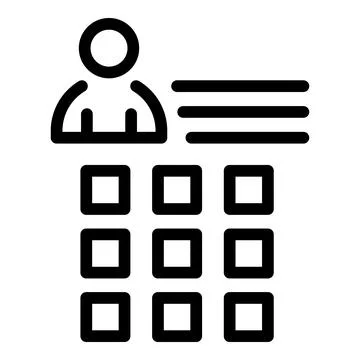 Data personal information icon, outline style Stockillustratie