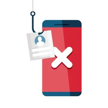 Data phishing hacking online scam concept, with smartphone hook 스톡 일러스트