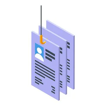 Data phishing icon isometric vector. Security software Illustrazione stock