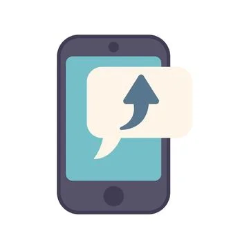 Data phone repost icon flat vector. Research graph Illustrazione stock