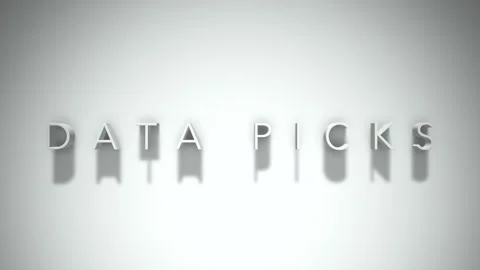 Data Picks 3D title animation with shadows on a white background Stock Footage 296665953