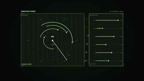 Data Pipeline Sonar HUD Seamless Loop Stock Footage 342118788
