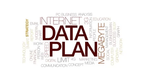 Data plan animated word cloud, text design animation. Kinetic typography. Stock Footage 75188779