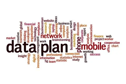 Data plan word cloud concept Stock Illustration