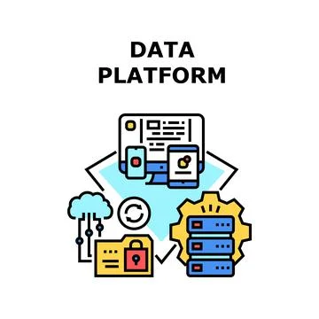 Data Platform Vector Concept Color Illustration Stock Illustration