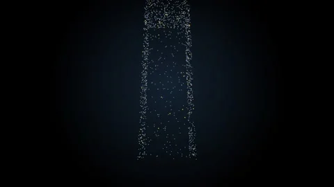 Data points forming a monolith and dispersing, loop 4K Stock Footage 346768873