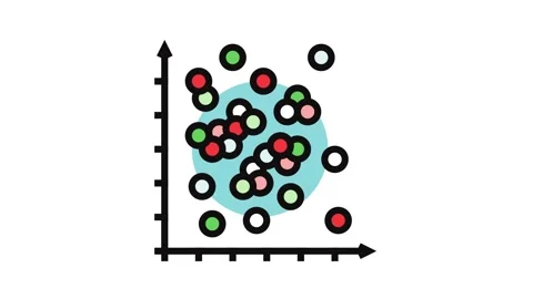 Data points plot machine learning color icon animation Vídeos de archivo 326108017