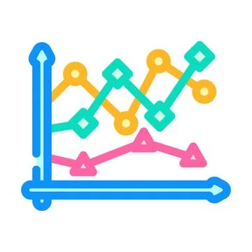 Data points plot machine learning color icon vector illustration Illustrazione stock