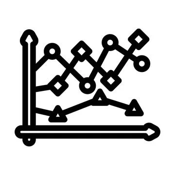 Data points plot machine learning line icon vector illustration イラスト素材