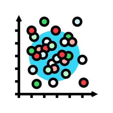 Data points plot machine learning color icon vector illustration イラスト素材