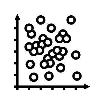 Data points plot machine learning line icon vector illustration イラスト素材
