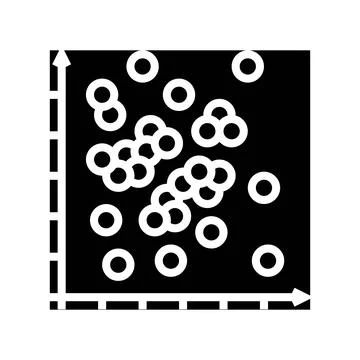 Data points plot machine learning glyph icon vector illustration Illustrazione stock