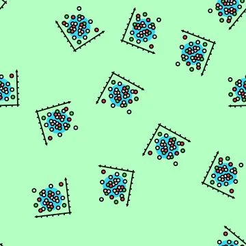 Data points plot machine learning vector seamless pattern Stock Illustration