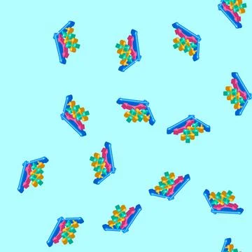 Data points plot machine learning isometric icon seamless pattern Stock Illustration