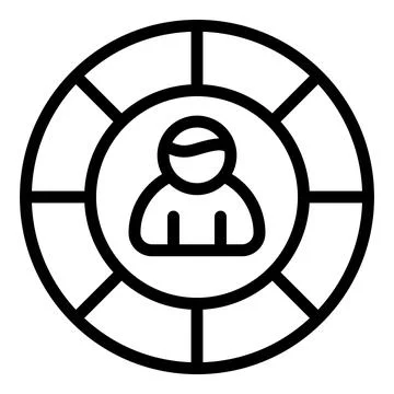 Data population icon outline vector. Team customer イラスト素材