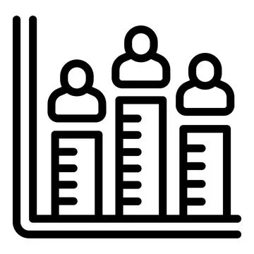 Data population icon outline vector. Growth graph Illustrazione stock
