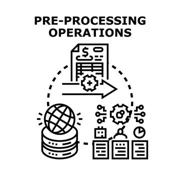 Data pre processing operations for business analysis Stockillustratie