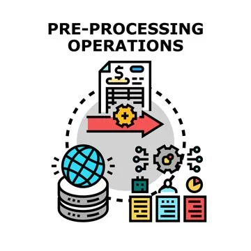 Data pre processing operations for business analysis Stock Illustration