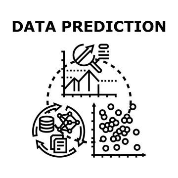 Data prediction machine learning process icon concept Stock Illustration