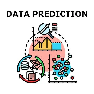 Data prediction machine learning process icon concept Stock Illustration