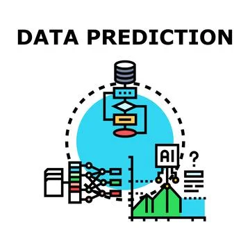 Data prediction processing future forecasting concept Иллюстрация