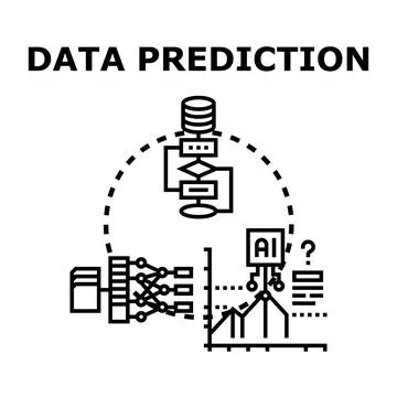 Data prediction processing future forecasting concept Stock Illustration